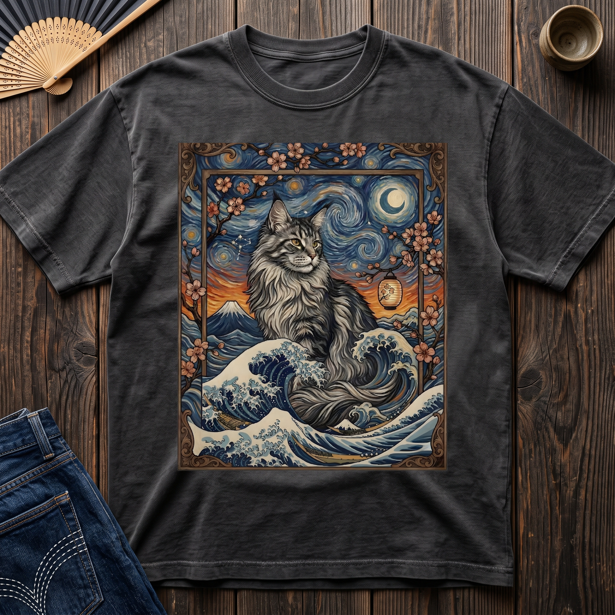The Starry Wave Maine Coon Tee